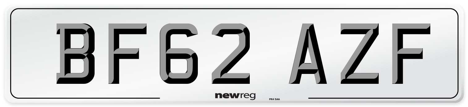 BF62 AZF Number Plate from New Reg